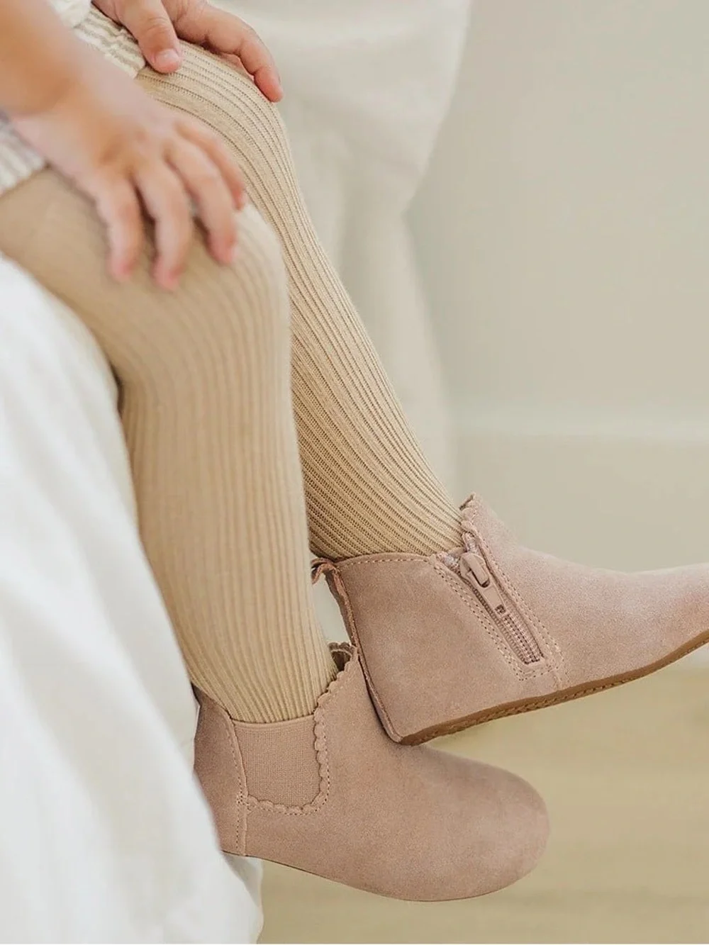 Little Love Bug Blush Suede Reagan Boots